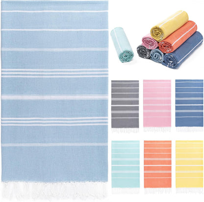 Turkish Beach Towel, 36"x71" Quick Dry Sand Free Oversized, Thinner Coral | Bath Pool Swim Towel, Lightweight Travel Camping Hiking Picnic Cruise Accessories Vacation Essentials