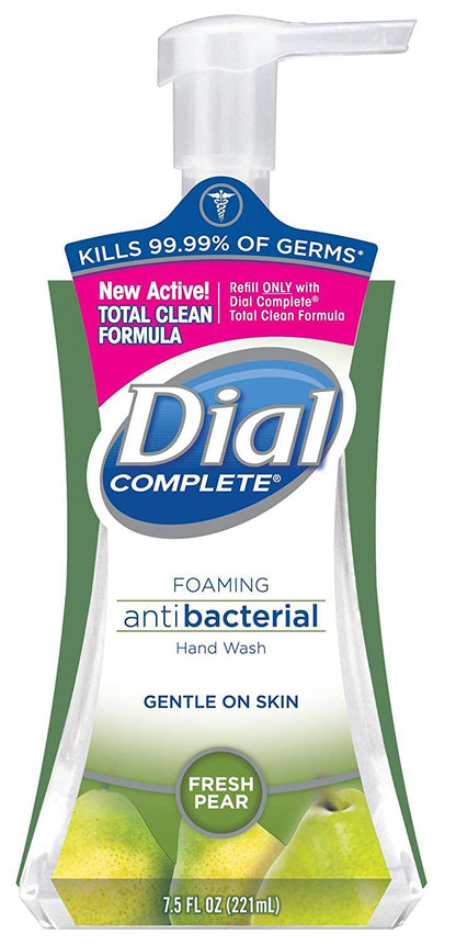 Dial Complete Antibacterial Foaming Hand Soap, 2-Scent Variety Pack, Spring Water/Fresh Pear, 7.5 Fluid Ounces Each , 5 count (Pack of 1)