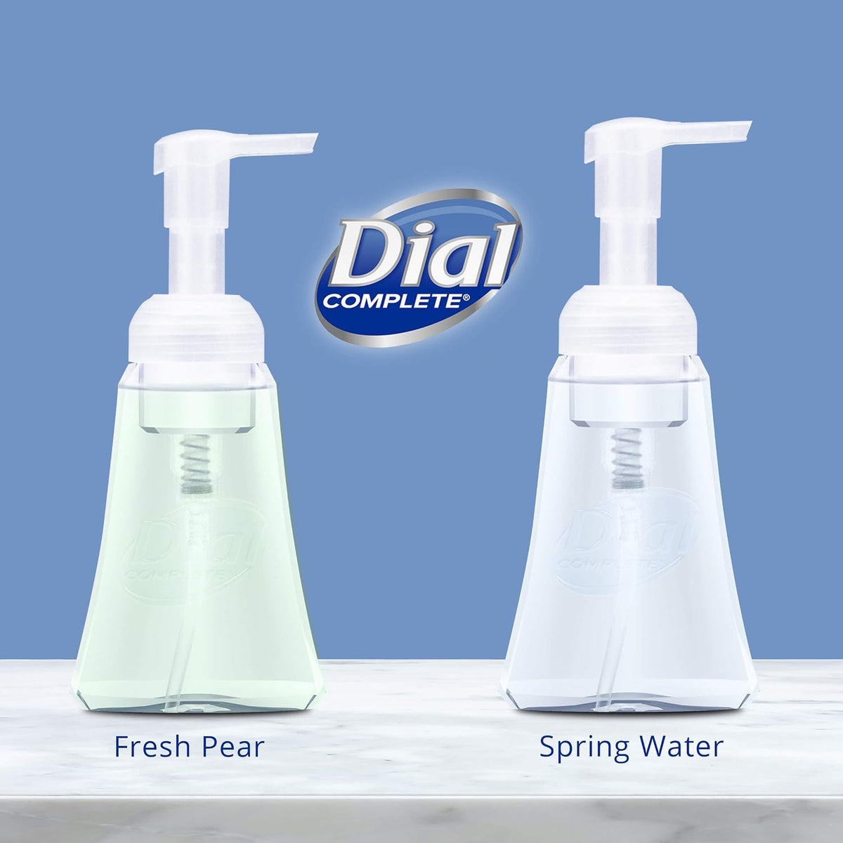 Dial Complete Antibacterial Foaming Hand Soap, 2-Scent Variety Pack, Spring Water/Fresh Pear, 7.5 Fluid Ounces Each , 5 count (Pack of 1)