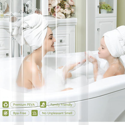 Waterproof Fabric Shower Curtain Liner with 3 Extra-Large Magnets, 72 x 72 inch Washable Cloth Shower Liner Odorless Hotel Quality, Neutral White Lightweight Shower Curtain for Bathroom
