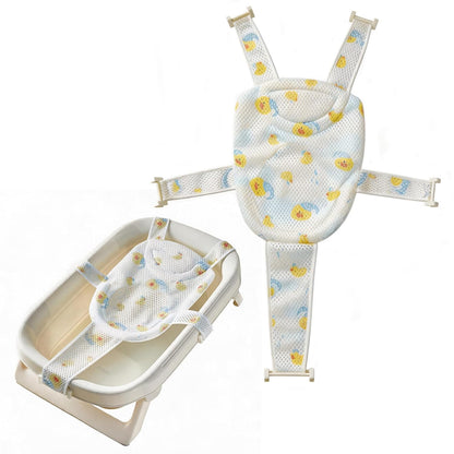 Baby Bath Support Mesh Pad, Newborn Bath Tub Seat Net, Quick-Dry Adjustable Non-Slip Mat Floating Bathtub Seat Cushion for 6-12 Months Infant (Peach, No Bathtub)