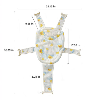 Baby Bath Support Mesh Pad, Newborn Bath Tub Seat Net, Quick-Dry Adjustable Non-Slip Mat Floating Bathtub Seat Cushion for 6-12 Months Infant (Peach, No Bathtub)