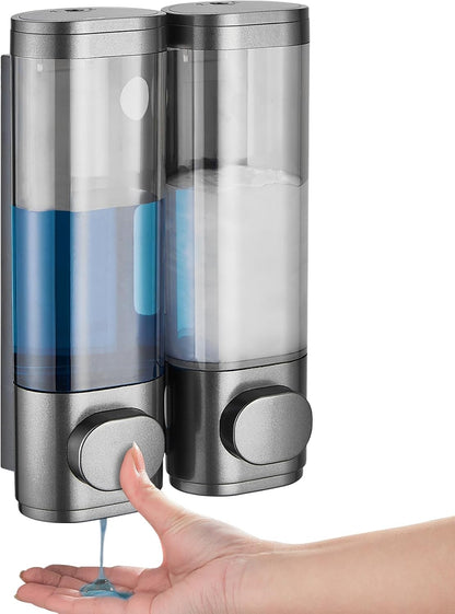 Pollock Shampoo and Conditioner Dispenser 1 Chamber No Drill | Shower Soap Pump Dispenser Wall Mounted,Body Wash Dispenser,Shower Gel Shampoo Holder for Bathroom Accessories, (Gun1)