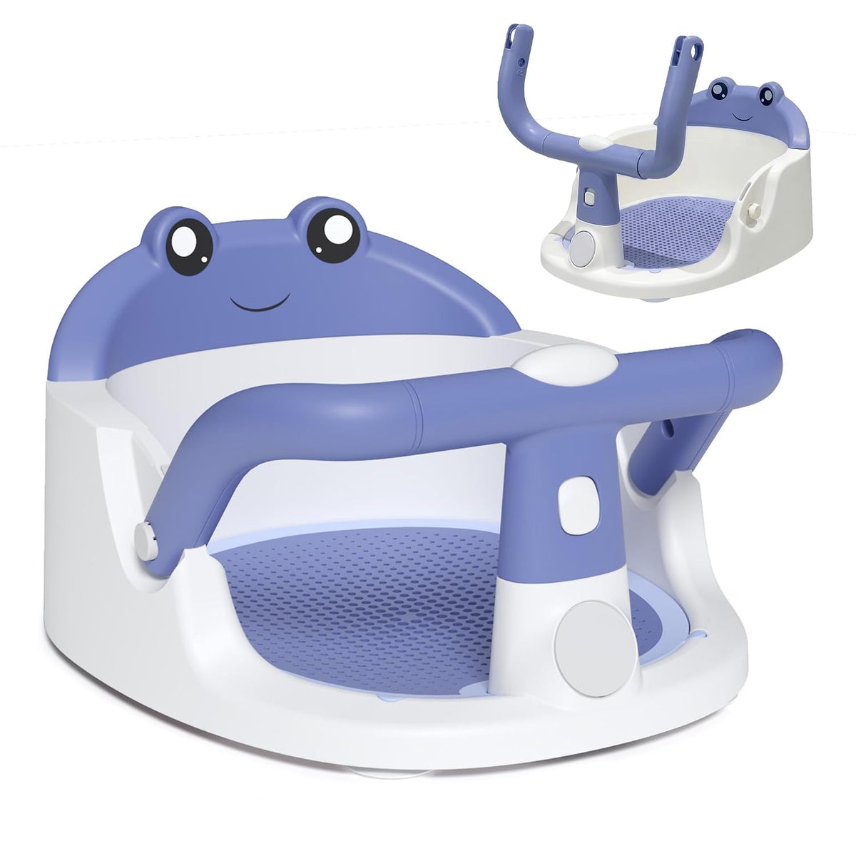 Baby Bath Seat for Babies 6 Months & Up, Non-Slip Toddler Bath Seat with Suction Cup, Safe and Comfortable Portable Infant Bathtub Chair for Bathroom, Bathtub Tub Sitting Up, Easy to Clean (Grey)