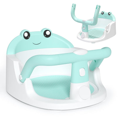 Baby Bath Seat for Babies 6 Months & Up, Non-Slip Toddler Bath Seat with Suction Cup, Safe and Comfortable Portable Infant Bathtub Chair for Bathroom, Bathtub Tub Sitting Up, Easy to Clean (Grey)