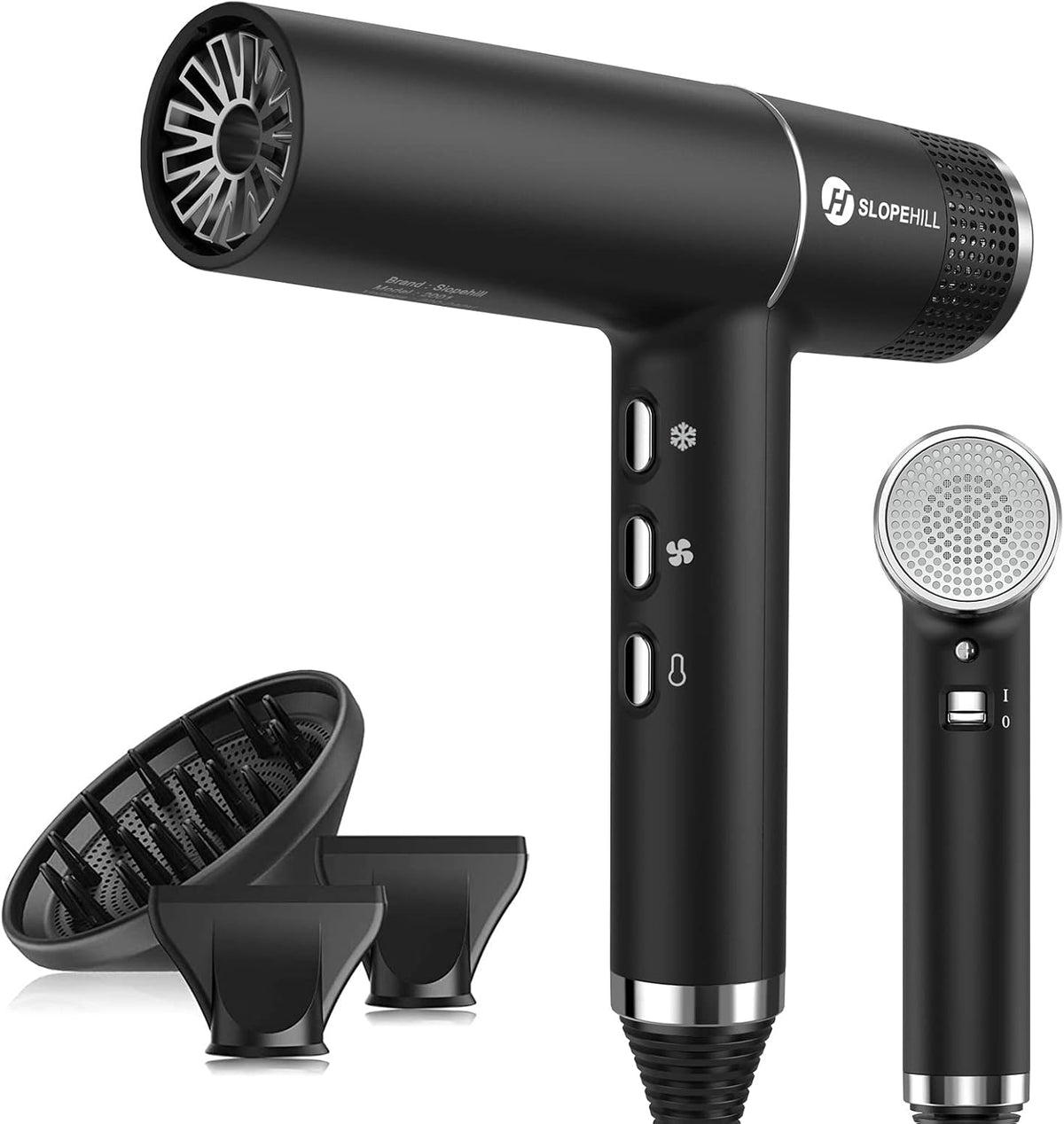 Hair Dryer with Unique Brushless Motor | Intelligent Fault Diagnosis | Innovative Microfilter | Oxy Active Technology | Led Display (Grey)