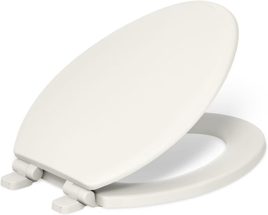 20454-0 Ridgewood Elongated Soft Close Toilet Seat, Quiet Close, Wood Toilet Seat, Home Essentials, White