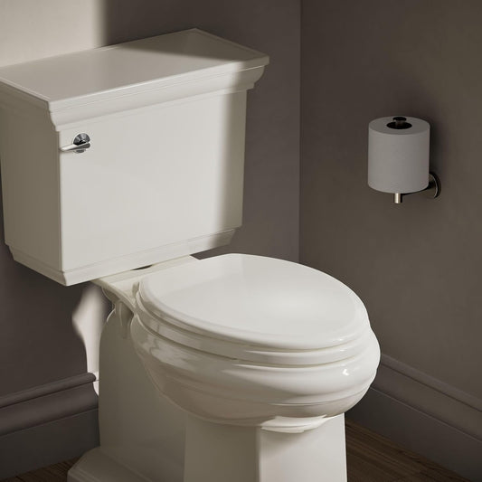 20454-0 Ridgewood Elongated Soft Close Toilet Seat, Quiet Close, Wood Toilet Seat, Home Essentials, White