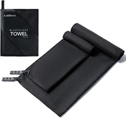 Camping Towel,2 Pack Microfiber Travel Sports Towel,Quick Dry-Super Absorbent-Ultra Compact-Ultra Soft-Lightweight.Suitable for Gym,Yoga,Trip,Beach,Shower,Backpacking,Pool(Army Green)