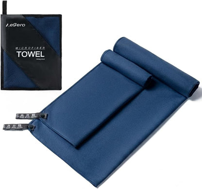 Camping Towel,2 Pack Microfiber Travel Sports Towel,Quick Dry-Super Absorbent-Ultra Compact-Ultra Soft-Lightweight.Suitable for Gym,Yoga,Trip,Beach,Shower,Backpacking,Pool(Army Green)