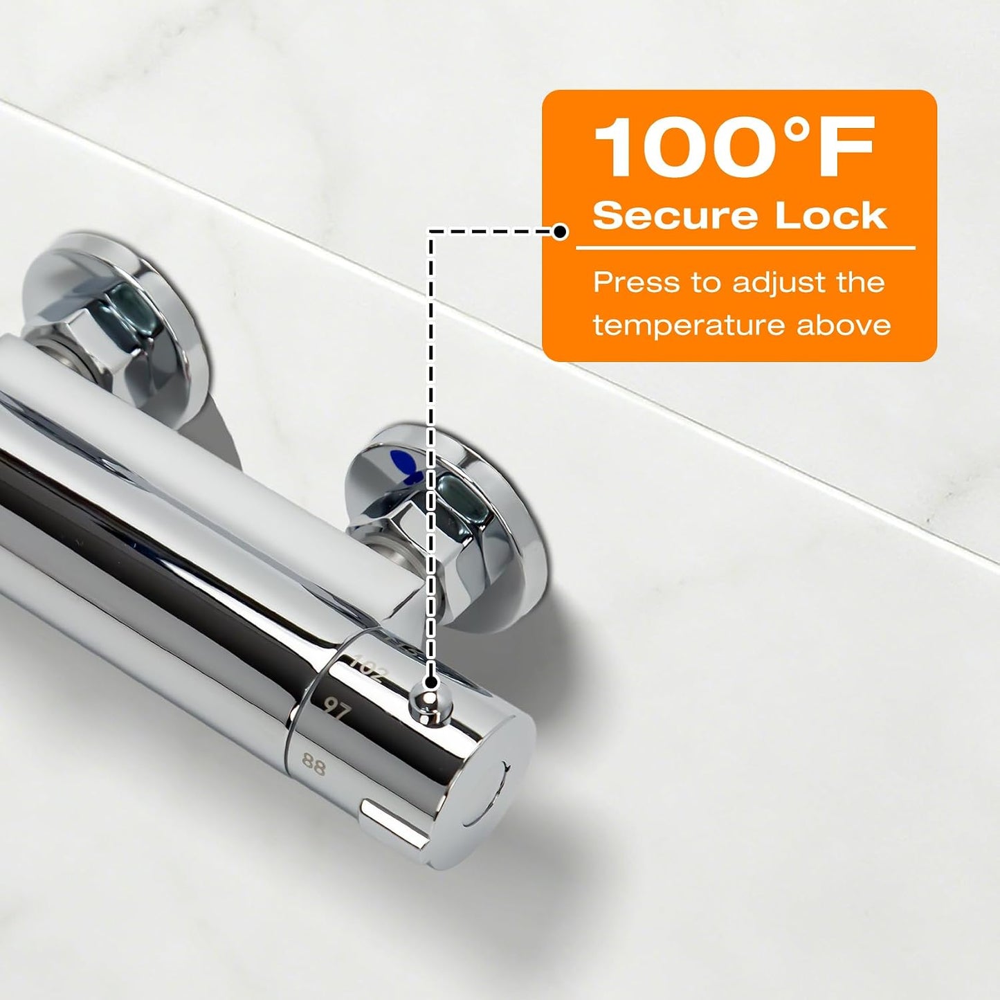 4" Thermostatic RV Shower Faucet Valve, RV Camper Shower Faucet Valve | Thermostatic Water Temperature, Adjustable Water Flow & Temperature, Use for RV, Camper Van, Travel Trailer, Motorhome