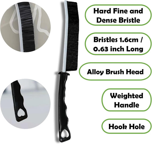 Grout Brush, Crevice Cleaning Brush Set, Stiff Bristle Scrub Brush | Ideal for bathroom cleaning supplies, tile, shower corners and small spaces. Nylon brushes for cleaning grout effectively