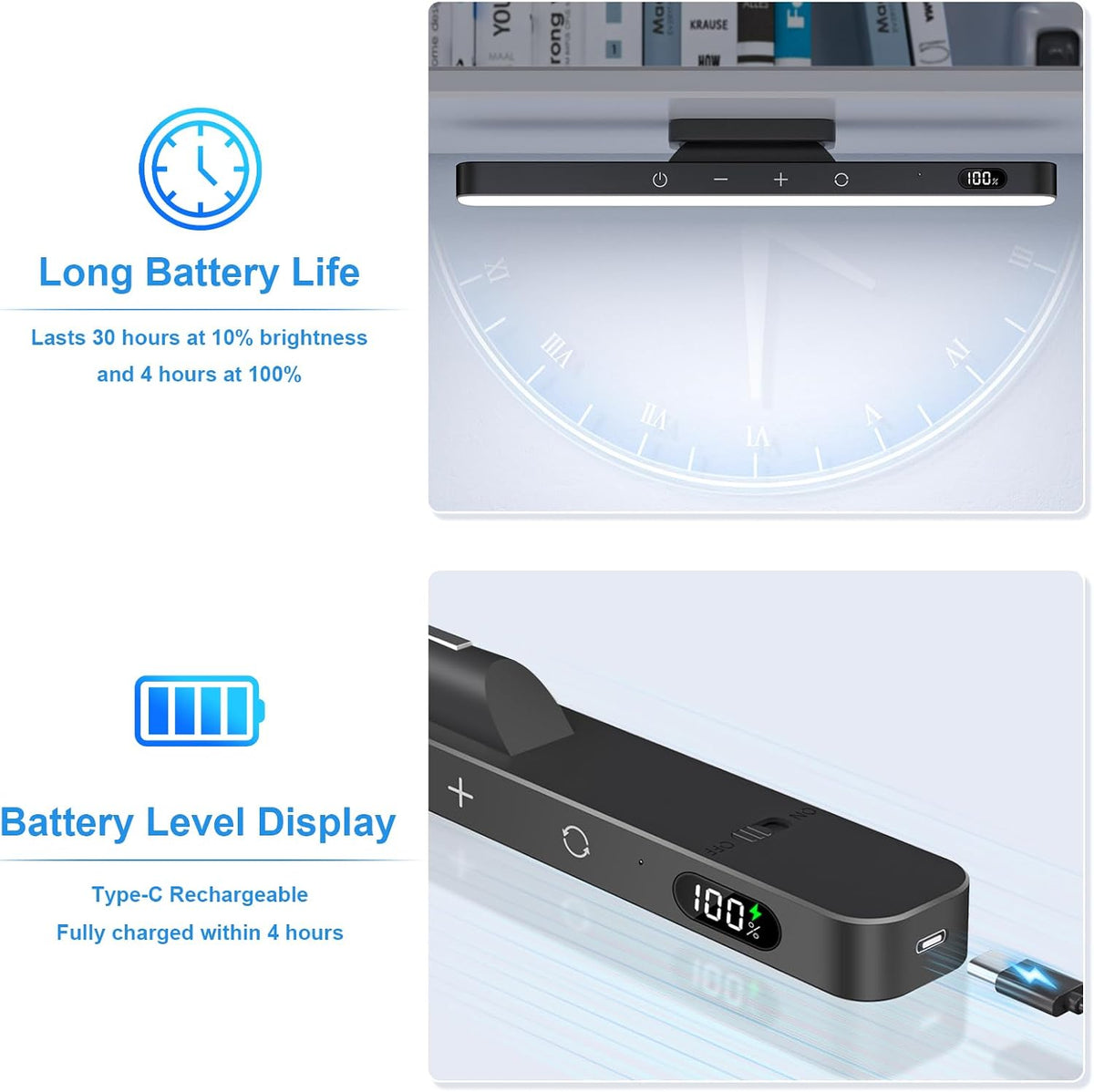 3W Dimmable Mirror Lights,3 Colors Adjustable Wall Light with 120 LED,Touch Control,2000mAh Rechargeable Battery Makeup Light, Magnetic Stick Light Bar for Cabinet,Kitchen,Closet,Bedside,Desk