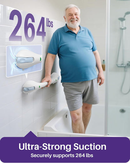 17.5 in 1 Pack Suction Grab Bars Bathtubs and Showers with Indicator