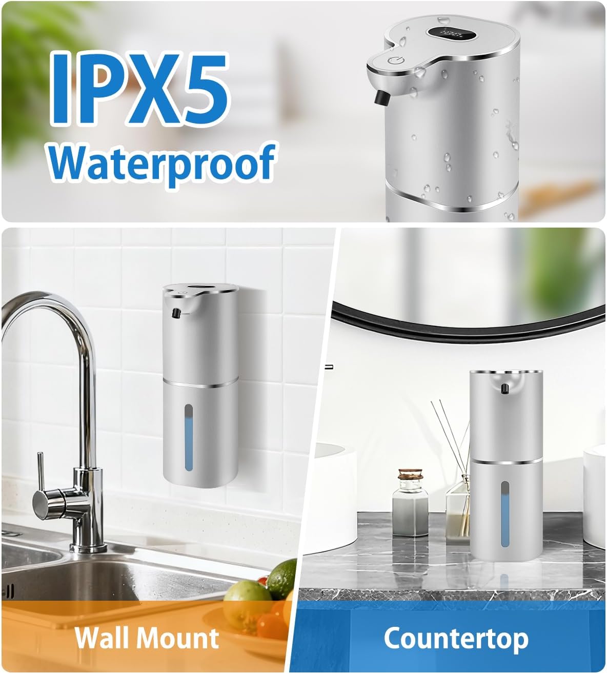 Automatic Foaming Soap Dispenser Digital Display, 6-Level Foam Adjustable