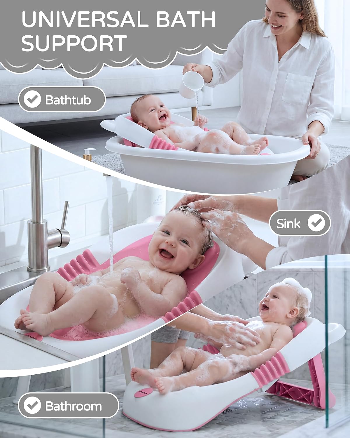 Baby Bath Support for Babies 0-6 Months Grey