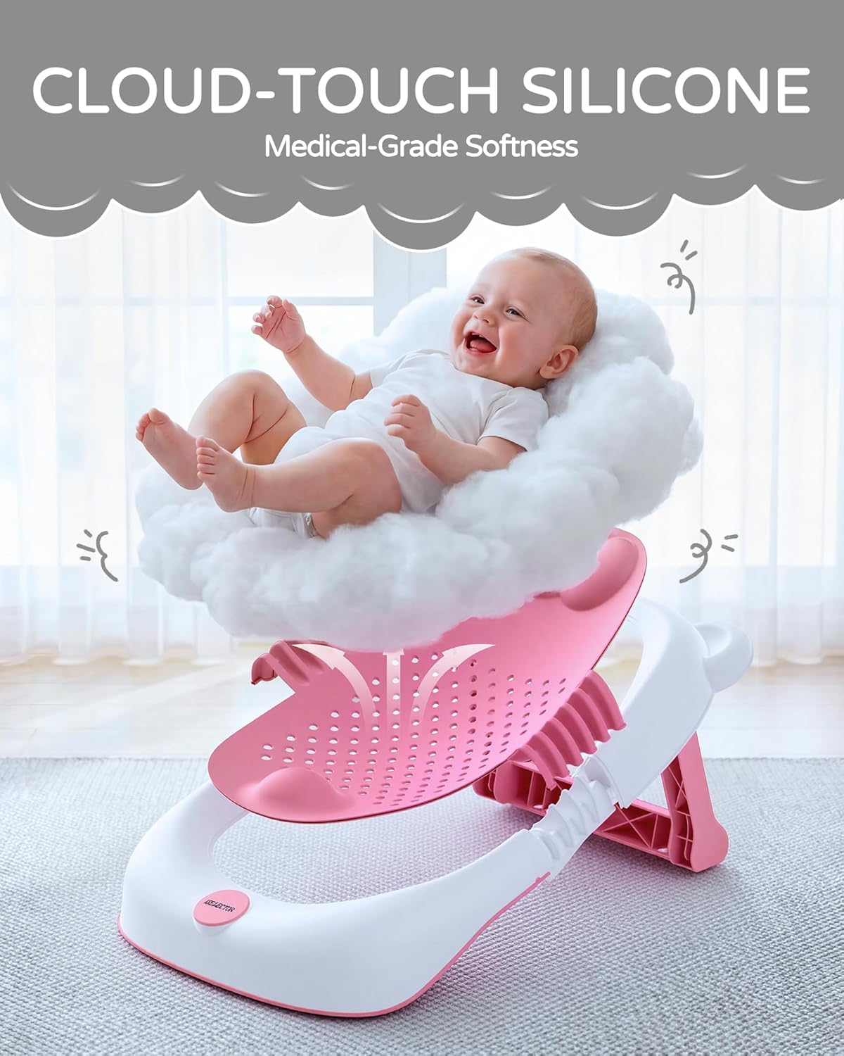 Baby Bath Support for Babies 0-6 Months Grey