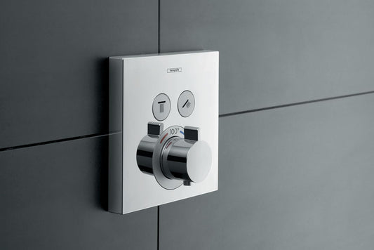 ShowerSelect Modern Thermostatic Shower Valve Trim with Temperature Control and Diverter in Chrome, 15763001