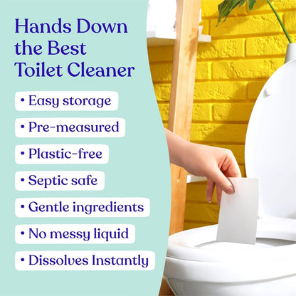 Toilet Bowl Cleaner Strips, 60 Cleans, Plastic-Free, Lemon