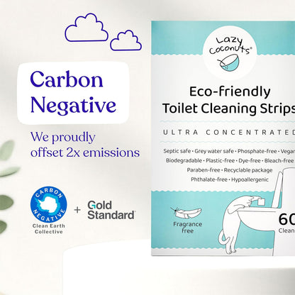 Toilet Bowl Cleaner Strips, 60 Cleans, Plastic-Free, Lemon
