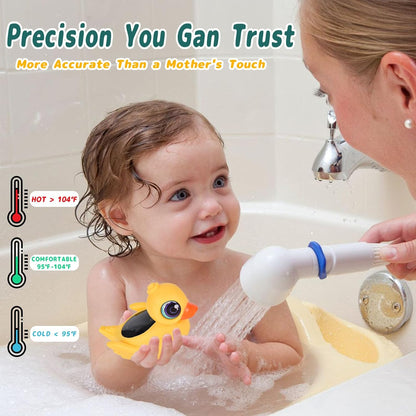 Baby Bath Thermometer Water Temp Safety Essential,Rechargeable Crab Toy | Tub Temperature LED Display,Color Warn(Cold/Comfortable/Hot),Newborn&Infants Water Temp Safe 2-in1 Bath floating Toy for Kids