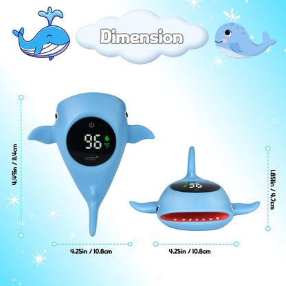 Baby Bath Thermometer Water Temp Safety Essential,Rechargeable Crab Toy | Tub Temperature LED Display,Color Warn(Cold/Comfortable/Hot),Newborn&Infants Water Temp Safe 2-in1 Bath floating Toy for Kids