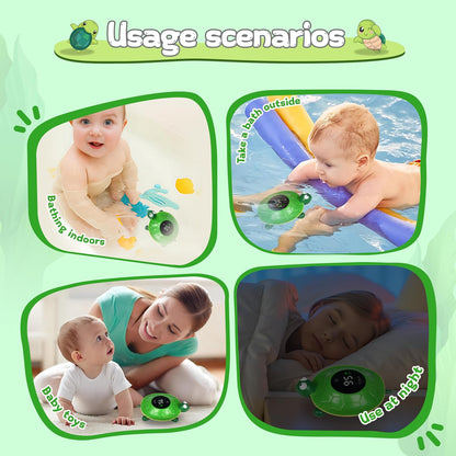 Baby Bath Thermometer Water Temp Safety Essential,Rechargeable Crab Toy | Tub Temperature LED Display,Color Warn(Cold/Comfortable/Hot),Newborn&Infants Water Temp Safe 2-in1 Bath floating Toy for Kids