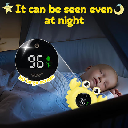 Baby Bath Thermometer Water Temp Safety Essential,Rechargeable Crab Toy | Tub Temperature LED Display,Color Warn(Cold/Comfortable/Hot),Newborn&Infants Water Temp Safe 2-in1 Bath floating Toy for Kids