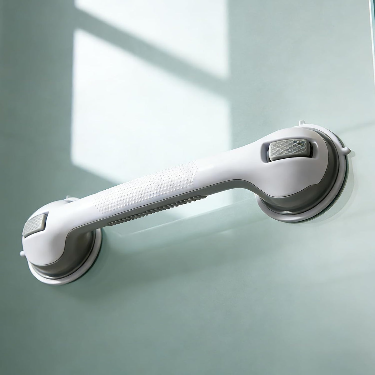 Shower Grab Bars for Seniors, Shower Handles for Elderly Suction Cup,2 Pack 16.15 Inch,Handicap Grab Bars for Bathtubs and Showers Wall, Bathroom Safety for Showers Walls Heavy Duty, No Drilling，Grey