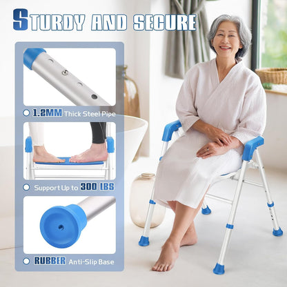 Shower Chair for Inside Shower Portable Foldable Bath Chair for Seniors