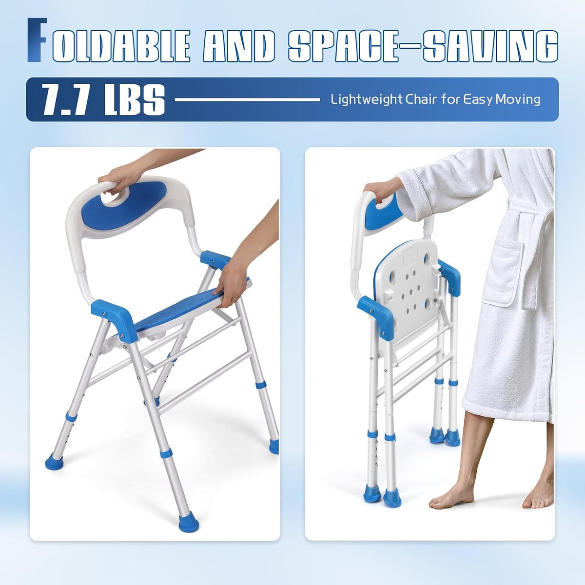 Shower Chair for Inside Shower Portable Foldable Bath Chair for Seniors