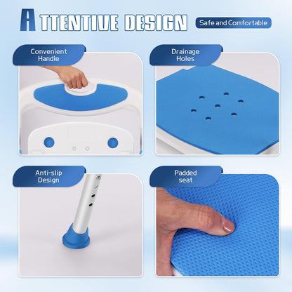 Shower Chair for Inside Shower Portable Foldable Bath Chair for Seniors