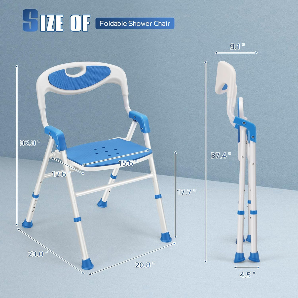 Shower Chair for Inside Shower Portable Foldable Bath Chair for Seniors