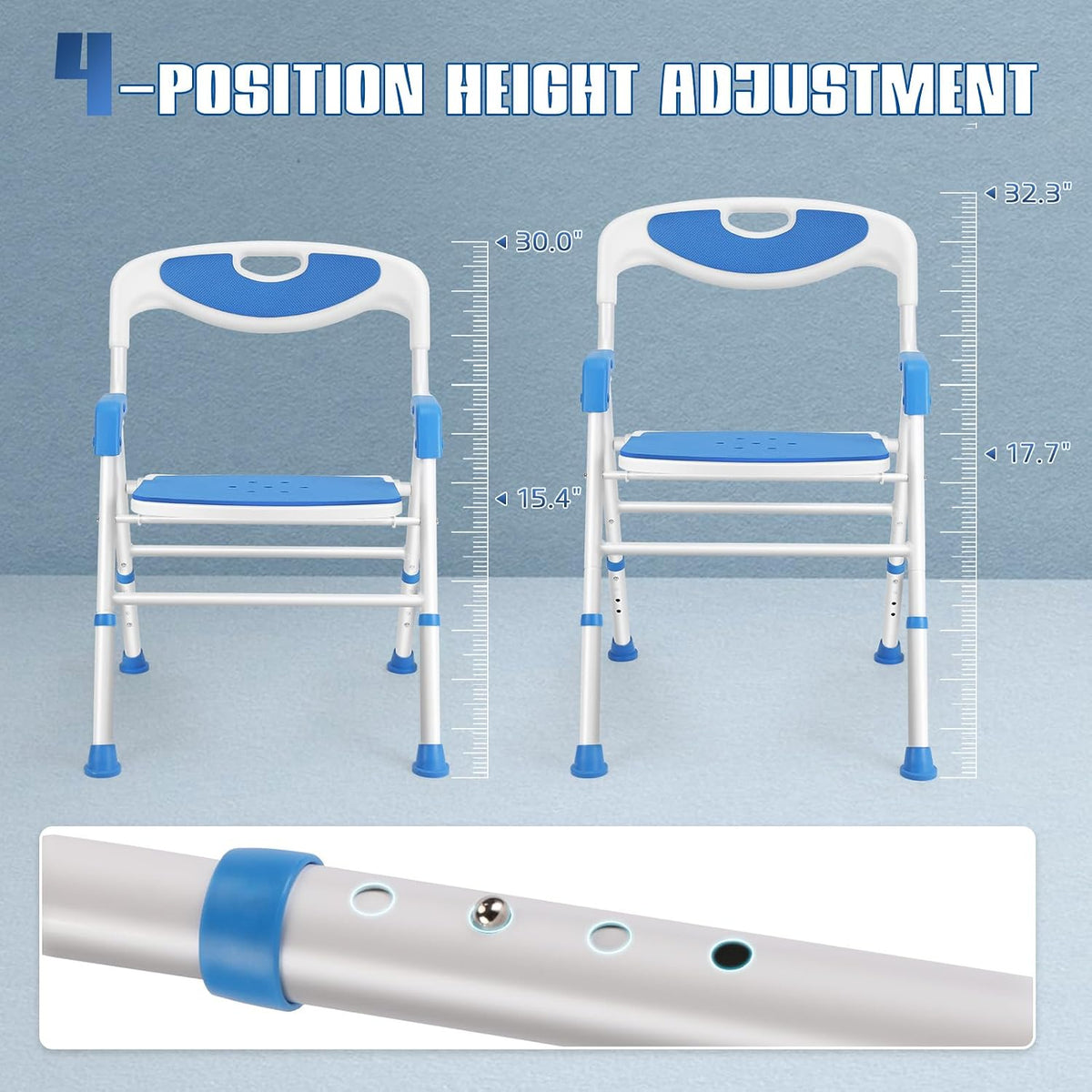 Shower Chair for Inside Shower Portable Foldable Bath Chair for Seniors