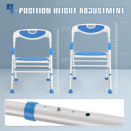 Shower Chair for Inside Shower Portable Foldable Bath Chair for Seniors