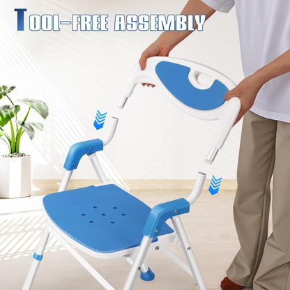 Shower Chair for Inside Shower Portable Foldable Bath Chair for Seniors
