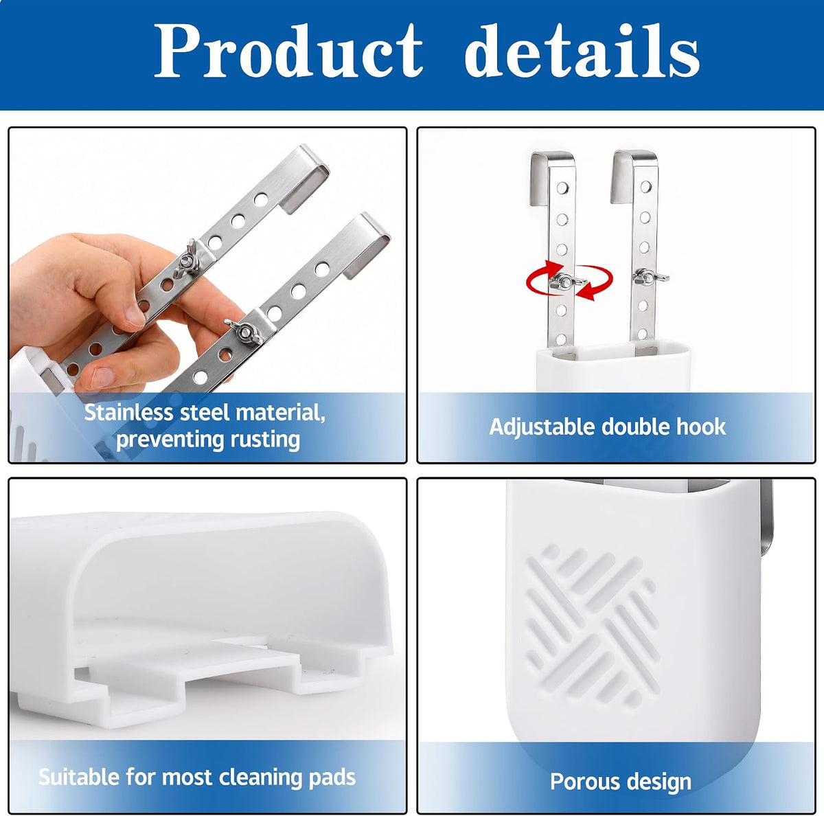 2Pcs Toilet Tank Cleaning Tablet Holder,3.7'' x 2.9'' x 0.7'' Toilet Tank Bleach Tablet Bracket, Hanging Toilets Bowl Cleaner Carrier for Preventing Dissolved Residue From Polluting Water Tank