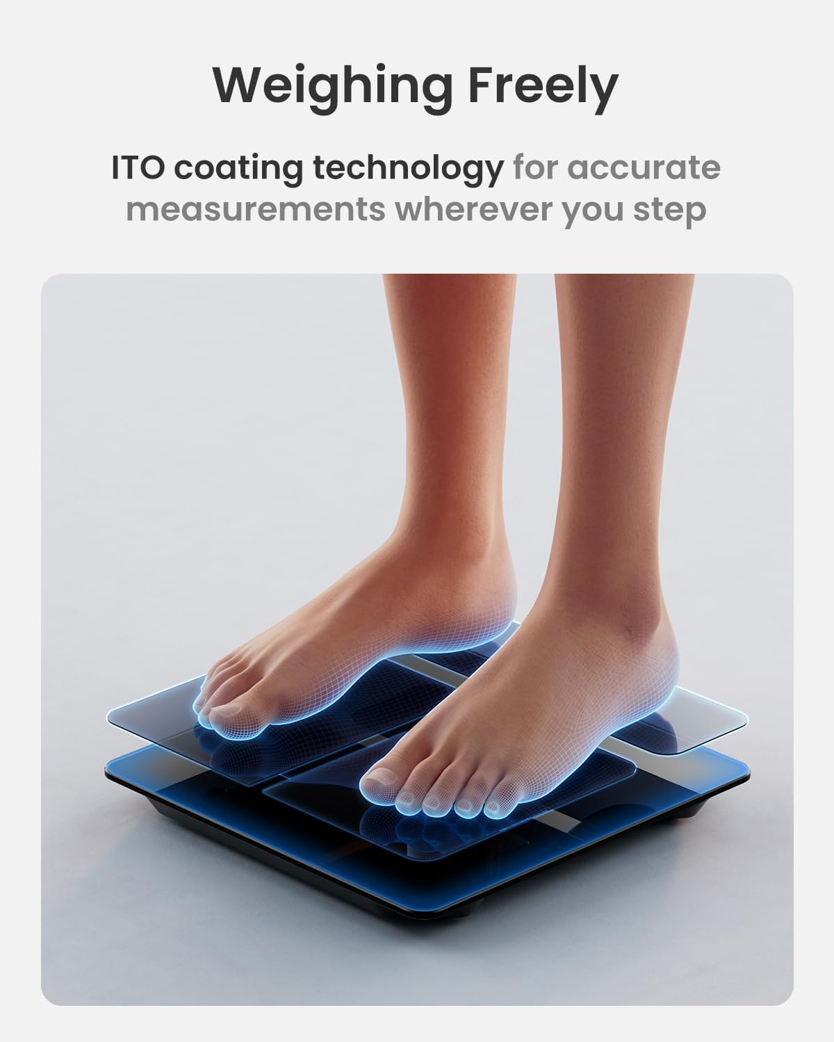 Smart Scale with BMI, Body Fat, Muscle Mass, Larger Display, Elis 2X