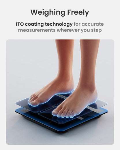 Smart Scale with BMI, Body Fat, Muscle Mass, Larger Display, Elis 2X