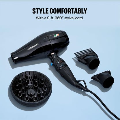 BaBylissPRO Nano Titanium Italian Portofino Hair Dryer - Professional 2000 Watt Blow Dryer