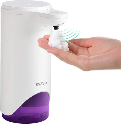 Automatic Foaming Soap Dispenser - Touchless Battery Operated Foam Soap Pump, 280ml (9.8 fl.oz) with IPX4 Waterproof, 2-Level Adjustable Volume for Kitchen & Bathroom, Garage, Offic, School