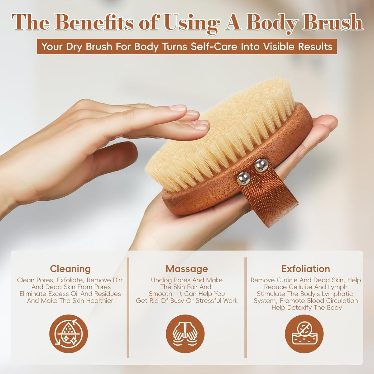 Dry Brushing Body Brush for Lymphatic Drainage & Cellulite Relief