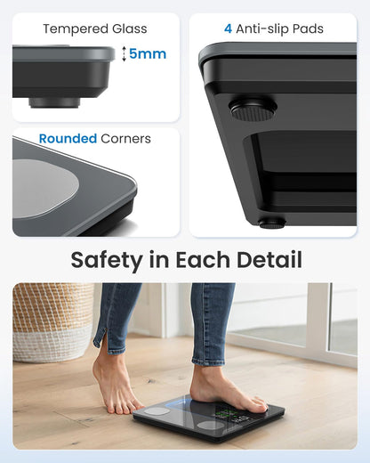 Smart Scale for Body Weight, Body Fat, BMI, 7-in-1 Display, 500Ibs