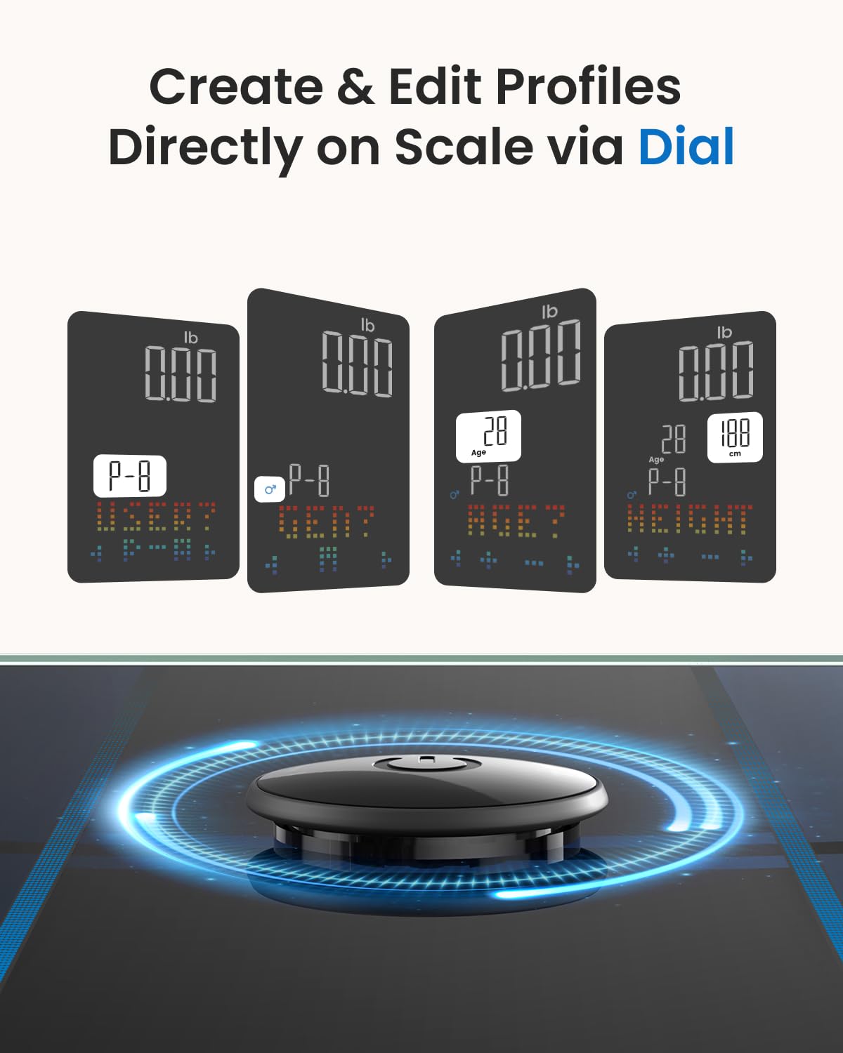 Smart Scale for Body Weight, Body Fat, BMI, 7-in-1 Display, 500Ibs