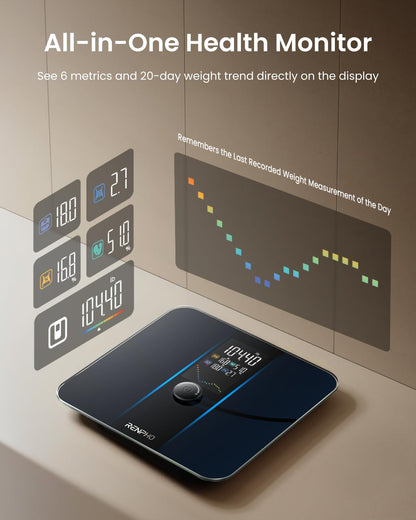 Smart Scale for Body Weight, Body Fat, BMI, 7-in-1 Display, 500Ibs