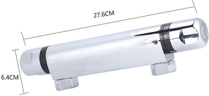 Thermostatic Mixing Valve Wall Mount, Modern Chrome Thermostatic Shower Mixer Bar Replacement Valve Outlet Bathroom Accessory for Home Hotel