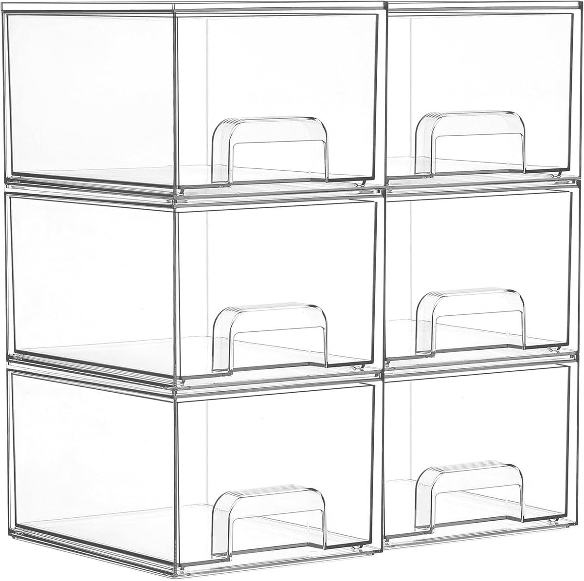 Small Clear Stackable Storage Drawers, Fits Narrow Spaces