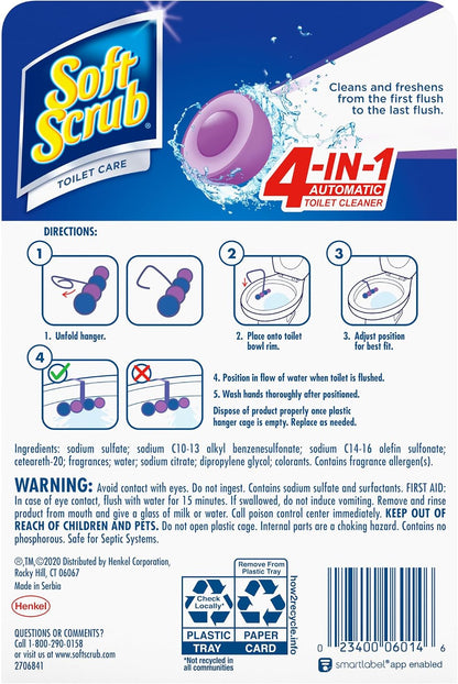 4-in-1 Rim Hanger Toilet Bowl Cleaner, Lavender