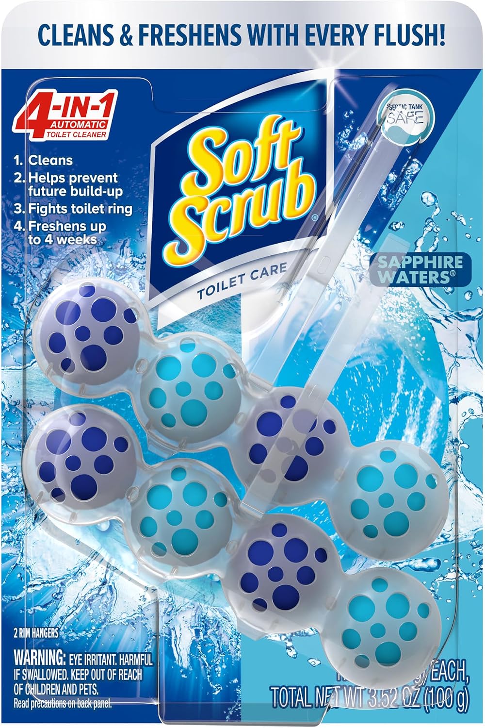4-in-1 Rim Hanger Toilet Bowl Cleaner, Lavender