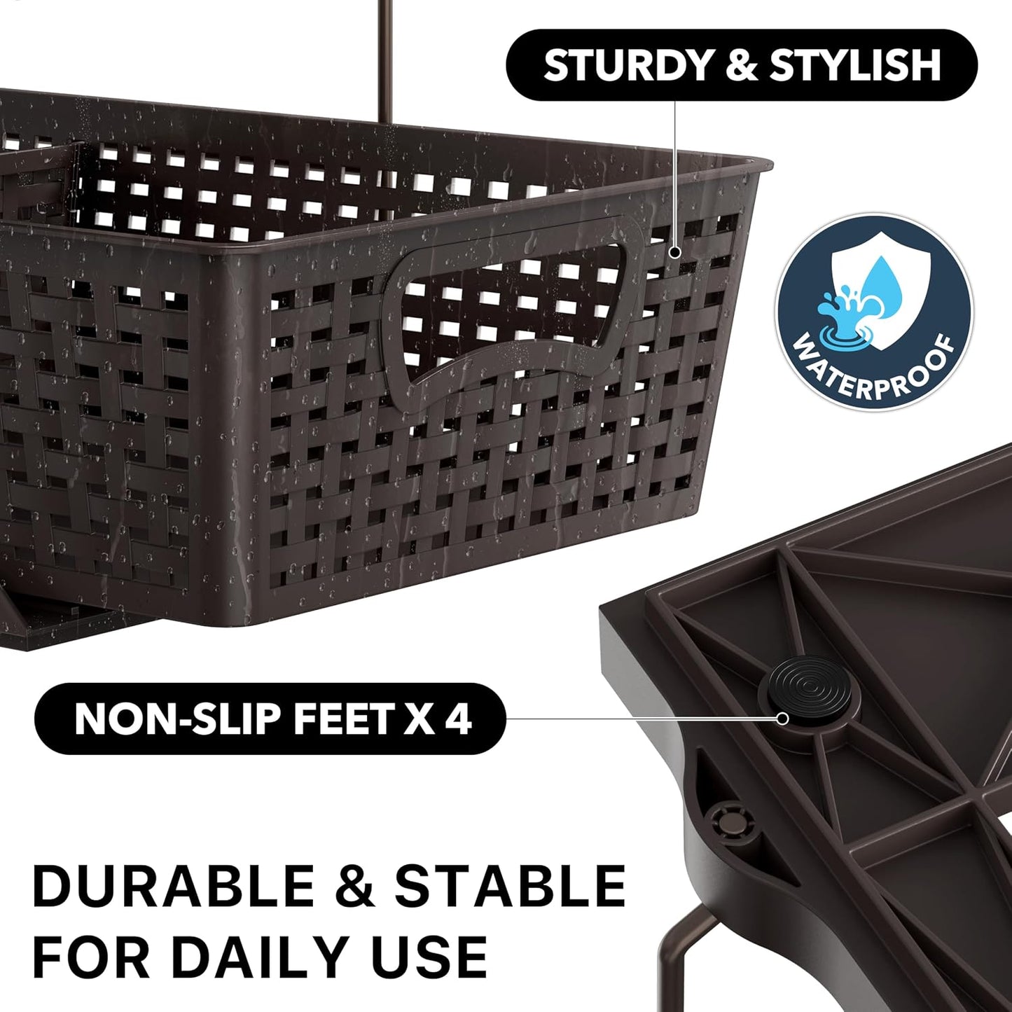 2 Tier Pull-Out Sliding Drawer Under Sink Storage, Black
